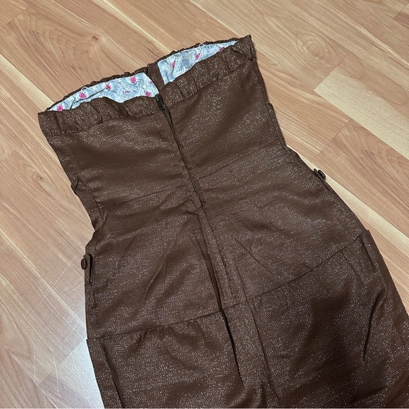 Free People Strapless Golden Brown Dress - Picture 6 of 8